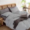 3Pcs 100% Egyptian Cotton Duvet Cover Set 1000 TC Soft Smooth Hotel Luxury Bedding Duvet Cover with Zipper Closure and Corner Ties Super King Size (116" x 98") Inch, Silver Solid view 2