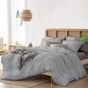 3Pcs 100% Egyptian Cotton Duvet Cover Set 1000 TC Soft Smooth Hotel Luxury Bedding Duvet Cover with Zipper Closure and Corner Ties Super King Size (116" x 98") Inch, Silver Solid view 4