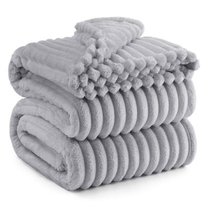 Bedsure GentleSoft California King Size Blanket for Bed - Cozy Soft Blankets for Women, Cute Large Throws for Girls, Light Grey, 102x96 Inches