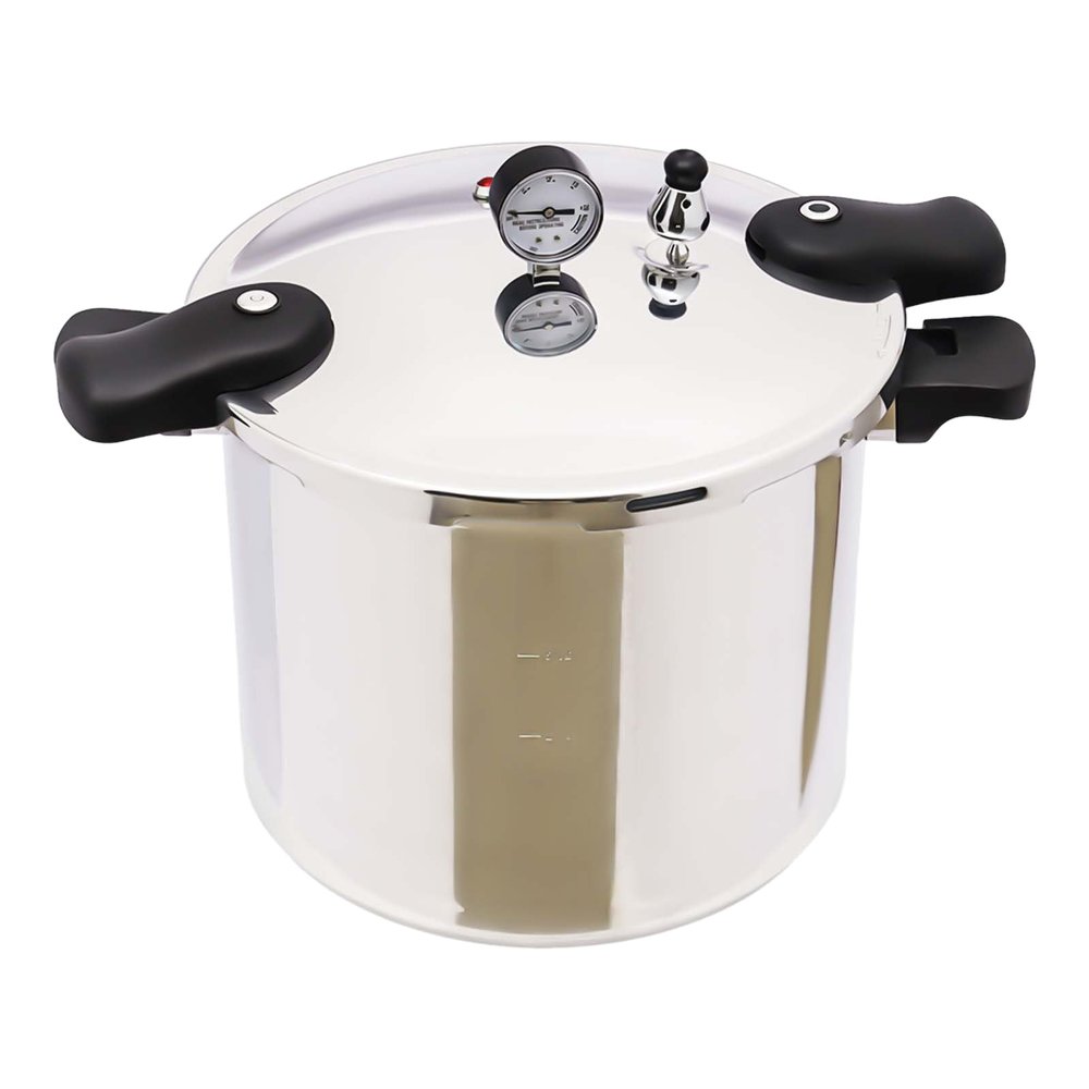 23Qt Thickened Pressure Canner & Cooker High Pressure Canning Pot for Home Commercial Use, Cooking Pot for Gas Stoves Electric Ceramic Stoves, Multiple Safety Protection, Aluminium Alloy