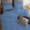 3Pcs 100% Egyptian Cotton Duvet Cover Set 1000 TC Soft Smooth Hotel Luxury Bedding Duvet Cover with Zipper Closure and Corner Ties Oversized Queen Size (98" x 98") Inch, Medium Blue Solid view 1