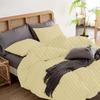 3Pcs 100% Egyptian Cotton Duvet Cover Set 1000 TC Soft Smooth Hotel Luxury Bedding Duvet Cover with Zipper Closure and Corner Ties Super King Plus Size (120" x 120") Inch, Ivory Stripe view 2