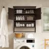 Bealife Wall Mounted Bathroom Cabinet with Towel Bar - Espresso view 4