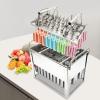 Stainless Steel Ice Cream Molds, Commercial Ice Pop Molds 30PCS Metal Ice Lolly Mold Ice Cream Maker Mold Stick Holder with Lid Single Cup Capacity 85g-Round Head Double Slot view 1