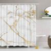 EMMTEEY Gold White Marble Shower Curtain,Abstract Fabric Shower Curtain for Bathroom,Modern Ink Art Decor Waterproof Curtains Set with Hooks,72X72 Bathroom Accessory view 1