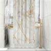 EMMTEEY Gold White Marble Shower Curtain,Abstract Fabric Shower Curtain for Bathroom,Modern Ink Art Decor Waterproof Curtains Set with Hooks,72X72 Bathroom Accessory view 3