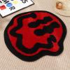 ELDONE Trippy Happy Face Bath Mat - Red Non-Slip, Cute Fun Trendy Rug for Bedroom Bathroom view 2