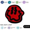 ELDONE Trippy Happy Face Bath Mat - Red Non-Slip, Cute Fun Trendy Rug for Bedroom Bathroom view 3