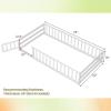GIANTEX Twin Floor Bed for Kids, Wood Montessori Bed with Safety Guardrails, Floor Bed Frame for Kids, Boys, Girls, No Box Spring Needed, White view 3
