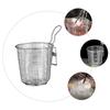 2pcs Hot Pot Colander Metal Spoons Stainless Steel Hooks Asian Noodles Spider Strainer Pasta Boiling Basket Pasta Strainer with Handle Spoon Strainer Noodle Colander Mesh Basket(Color:Silverx5pcs,Size view 3