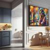 BOHU Deep Consideration Canvas Wall Art Cityscape Style Oil Painting Style Canvas Wall Art, Green Canvas Wall Art with Landmark Style view 3