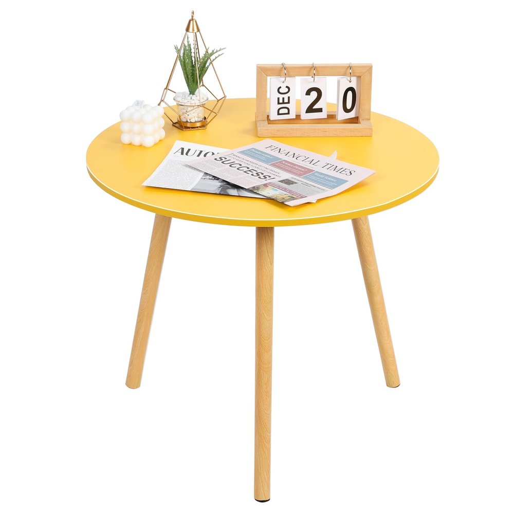 Washranp Dining Table,Round Kitchen Table,Coffee Table Square Kitchen Table Household Small Apartments Dining Table for Small Space, Apartments Home, Kitchen Leisure Coffee Table Yellow 60cm