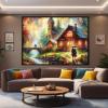 BOHU Peaceful Retreat Canvas Wall Art Cityscape Style Oil Painting Style Canvas Wall Art, Colours Canvas Wall Art with Landmark Style view 2