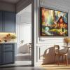 BOHU Peaceful Retreat Canvas Wall Art Cityscape Style Oil Painting Style Canvas Wall Art, Colours Canvas Wall Art with Landmark Style view 3