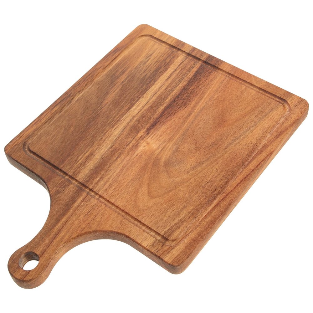 Cabilock Charcuterie Board with Handle Wood Pizza Tray for Bread Fruit Food Smooth Cutting Board Design Kitchen Essential