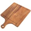 Cabilock Charcuterie Board with Handle Wood Pizza Tray for Bread Fruit Food Smooth Cutting Board Design Kitchen Essential view 1