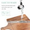 Cabilock Charcuterie Board with Handle Wood Pizza Tray for Bread Fruit Food Smooth Cutting Board Design Kitchen Essential view 2