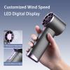 MXCOIRTP Portable Handheld Fan, 1-100 Speeds Adjustable Turbo Mini Fan with LED Display, Rechargeable Ice Cooling Personal Fan, Metal Shell with lanyard, Gifts for Women Men Indoor Outdoor Travel view 3