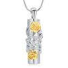 AIWENXI Cylinder Urn Necklace for Ashes Roseflower Cremation Jewelry Urn Ashes Necklace for Women Men Memorial Keepsake Necklace of Loved One view 1