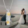 AIWENXI Cylinder Urn Necklace for Ashes Roseflower Cremation Jewelry Urn Ashes Necklace for Women Men Memorial Keepsake Necklace of Loved One view 4