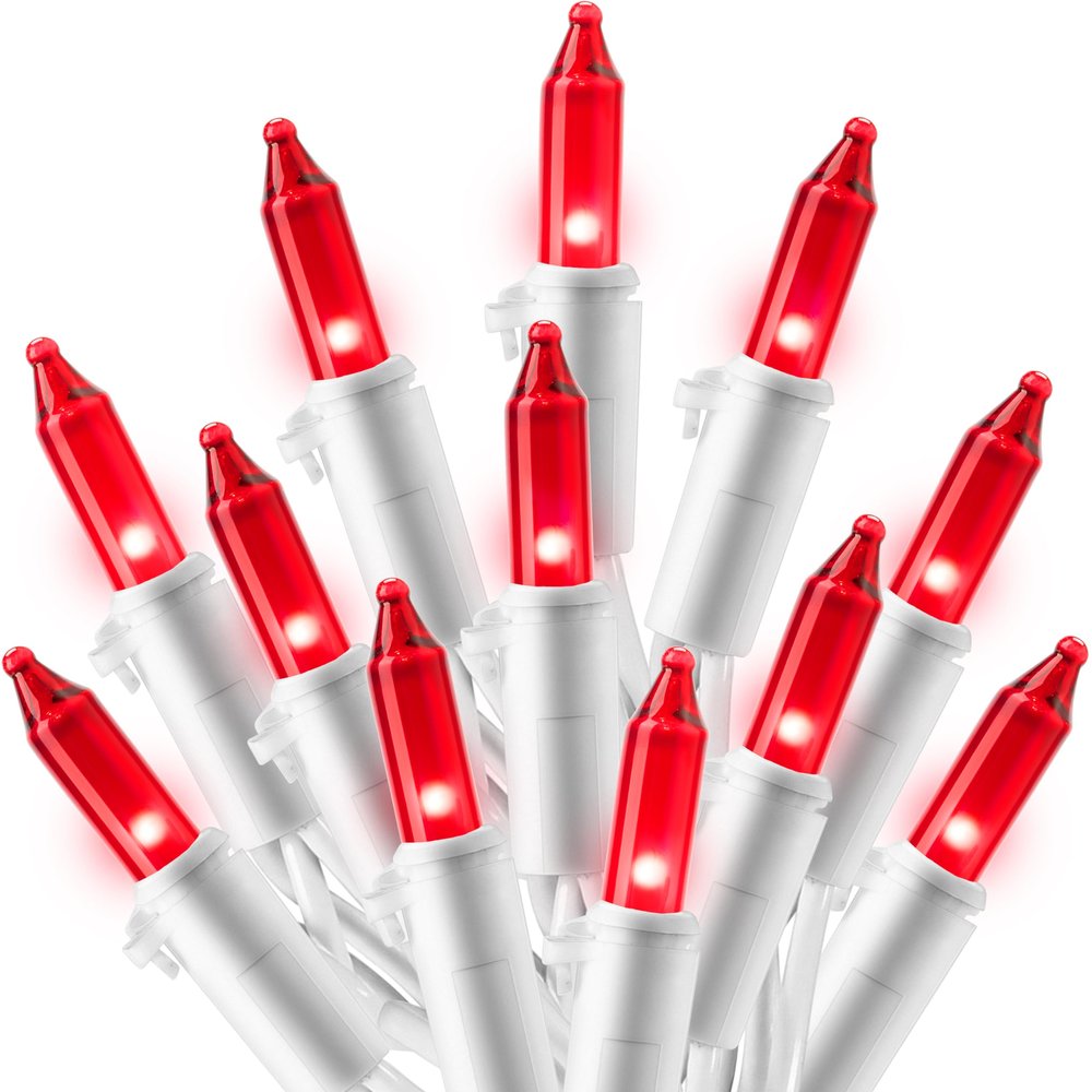 Joiedomi Christmas String Lights Indoor,100 Count Mini Red Light,21.4 FT Lighting Decor for Patio Dorm Classroom Bedroom Holiday Wedding Party Garland Birthday Festival,White Wire