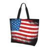 ROSIHODE American Flag Reusable Grocery Shopping Bag USA Flag Tote Bag Shoulder Bag for Women Men Yoga, Work, Beach view 1