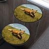 Red Fox Jumping Running in Fresh Green Grass Daytime Print Set of 4 Stove Burner Covers - Premium Round Electric Stove Range Protectors,8 IN & 10 IN view 4