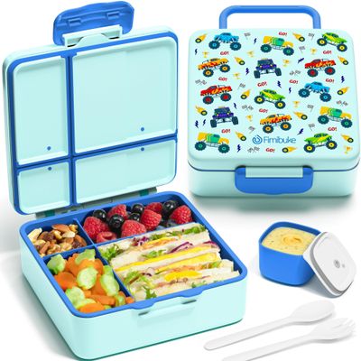 Fimibuke Bento Lunch Box for Kids, Toddler Bento Box with 4 Compartments