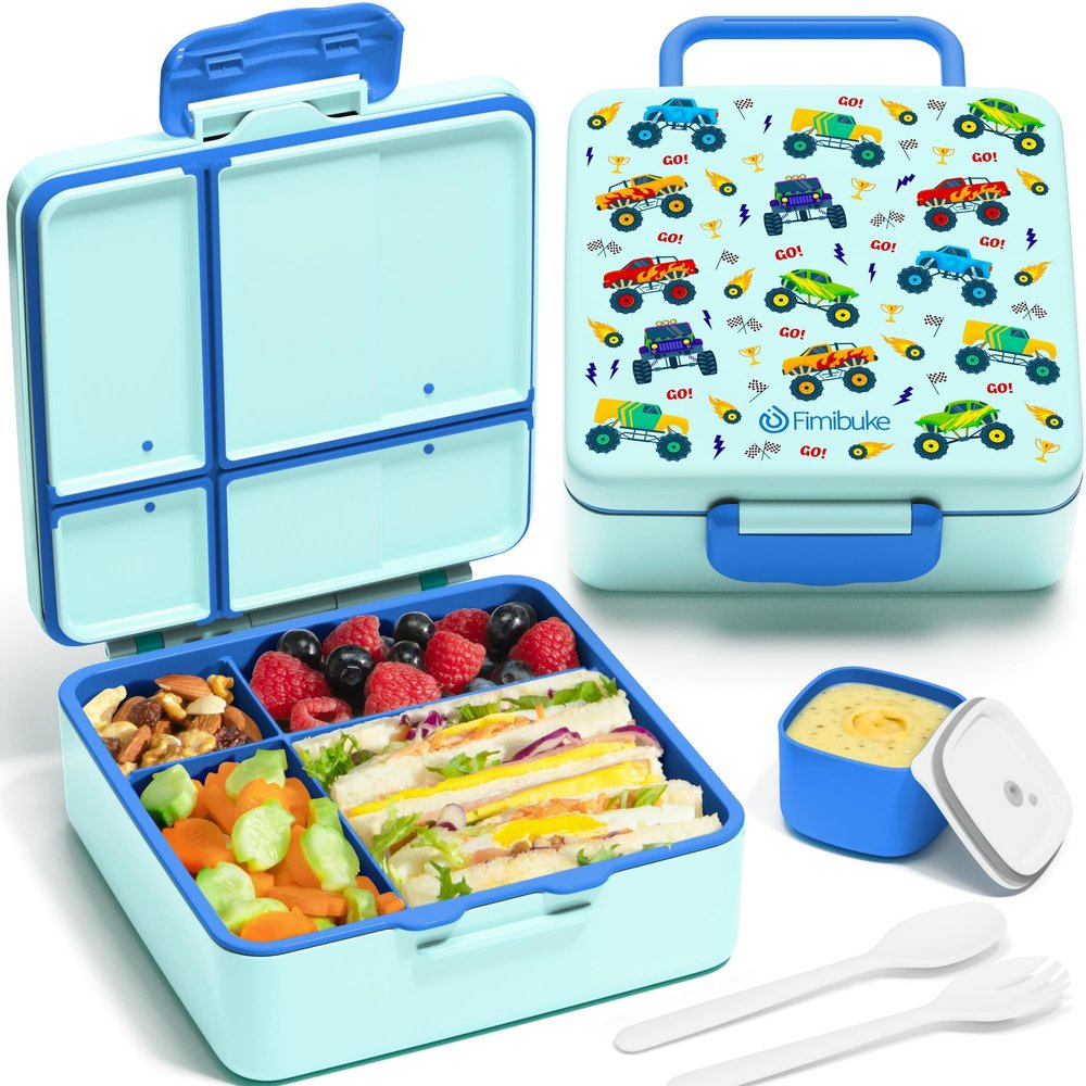 Fimibuke Bento Lunch Box for Kids, Toddler Bento Box with 4 Compartments