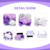 Pai Sence Purple Half Birthday Hats Glitter Crown Hats with 1/2 Number Birthday Crown Hat with Flowers view 3