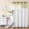 Colorful Star No Hook Waffle Shower Curtain with Snap in Fabric, Waterproof Shower Curtains with See Through Top Window, Hotel Luxury Heavy Duty Bathroom Curtain and Liner Set, 72'' x 75'', Beige view 2