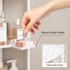 ELYKEN Corner Shower Caddy Standing, 3 Tier Rustproof Metal Shower Organizer with Soap Holder, Floor Shower Corner Shelf Rack Storage Stands with Adjustable Feet & 2 Hooks for Bathroom, White view 4