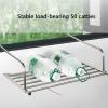 Extendable Balcony Drying Rack, Stainless Steel Telescopic Folding Hanging Drying Rack, Wall-Mounted Clothes Airer Hanging Drying Rack for Indoor and Outdoor Railing view 3