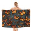 QHWLR Heaps of Orange Monarch Butterflies Print Microfiber Absorbent Beach Towel Yoga Gym Sports,Travel Camping (52" x 32") view 2