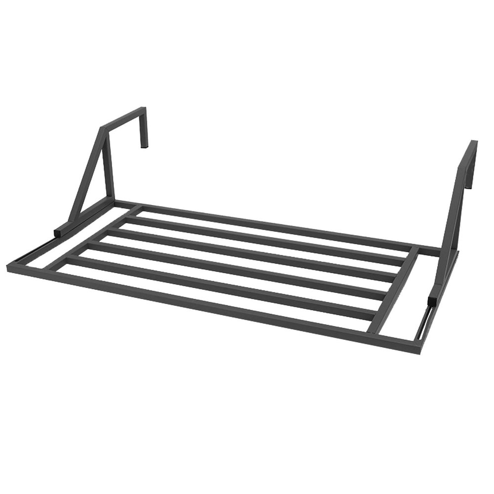 HomeLoft Basics Telescopic Clothes Drying Rack for Balcony Railings Windowsill Wall Mounted Retractable Detachable Clothes Hanger for Laundry Room Organization and Storage, 80cm/31.5in, Black