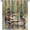 HDESDIS Mallard Duck Blackout Curtains for Bedroom Living Room, Country Field Pond Wild Animal Thermal Insulated Curtains Window Drapes with Grommet, 2 Panels, Each 21" W x 45" L view 1