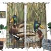 HDESDIS Mallard Duck Blackout Curtains for Bedroom Living Room, Country Field Pond Wild Animal Thermal Insulated Curtains Window Drapes with Grommet, 2 Panels, Each 21" W x 45" L view 3
