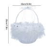 Ddewing Flower Girl Basket, Wedding Hand Held Flower Basket, Lace Bow Decorative Basket, White Plastic Flower Basket, Candy Flower Basket for Wedding Flower Girl(#6 (2pcs)) view 2
