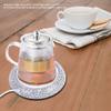 Sunicon Cup Warmer with USB Cable, USB Wood Grain Cup Warmer Heat Beverage Mug Mat Office Tea Coffee Heater Pad for Home and Office (White Porcelain Pattern) view 3