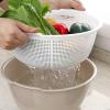 Fruit Colander with Handle, Strainers and Colanders Double Layer Strainer Bowl Plastic Fruit Basket Kitchen Colander Strainer Bowl for Pasta Spaghetti Berry Veggies Fruits Noodles Salads view 3