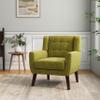 Accent Chair, Mid-Century Modern Velvet Fabric Chairs with Arms for Living Room, Comfy Upholstered Club Single Sofa Armchair for Bedroom Waiting Room with Solid Wood Frame (Velvet Green, Set of 1) view 1