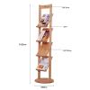 DAQERHSH Floor-Standing Magazine Rack Wooden Standing Display Rack,Multi-Layer Storage Stand Brochure Display Stand Floor view 2