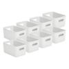 Superio Decorative Plastic Basket Open Home Storage Bins Organizer Baskets, Medium, White (8 Pack) Container Boxes for Organizing Closet Storage Bins for Shelves Drawer Shelf, 5 Liter view 1