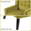 Accent Chair, Mid-Century Modern Velvet Fabric Chairs with Arms for Living Room, Comfy Upholstered Club Single Sofa Armchair for Bedroom Waiting Room with Solid Wood Frame (Velvet Green, Set of 2) view 4