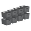 Superio Decorative Plastic Basket Open Home Storage Bins Organizer Baskets, X-Large Grey (8 Pack) Container Boxes for Organizing Closet Storage Bins for Shelves Drawer Shelf 22 Liter/23 Quart view 1