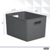 Superio Decorative Plastic Basket Open Home Storage Bins Organizer Baskets, X-Large Grey (8 Pack) Container Boxes for Organizing Closet Storage Bins for Shelves Drawer Shelf 22 Liter/23 Quart view 2
