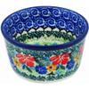 Polmedia Polish Pottery Ramekin Bowl 4-inch UNIKAT - Pansy Twins Pattern Handmade in Boleslawiec Poland by Ceramika Artystyczna + Certificate of Authenticity view 1
