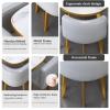 SUZEPER Round Faux Marble Dining Table Set with 4 Chairs,5 Piece Dining Table Set,Modern Kitchen Table,Wooden Table with Faux Marble Tabletop & Upholstered Chairs,Conference Table Reception Table view 3