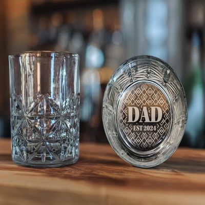 CHRISTMAS-STOCKINGS-by-STOCKINGFACTORY Personalized Whiskey Tumbler Glass | Bottom Engraving | Fathers Day | Home Bar | Gifts for Men, Dad, Grandpa | Bourbon Lowball Rock Glasses