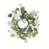 HELLORSO Artificial Hydrangea Candle Rings Wreaths,Summer Floral Candle Ring,Pillar Candle Holder Rings,Flower Candle Rings Wreath for Wedding Party Spring Home Table Centerpieces (White) view 2